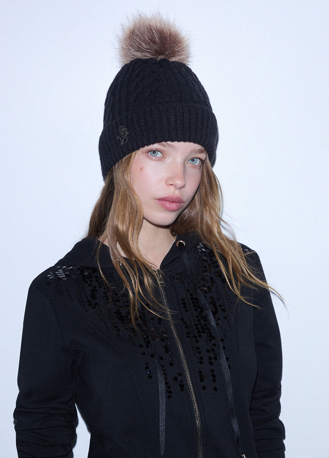 Cappello in maglia con pompon Liu Jo