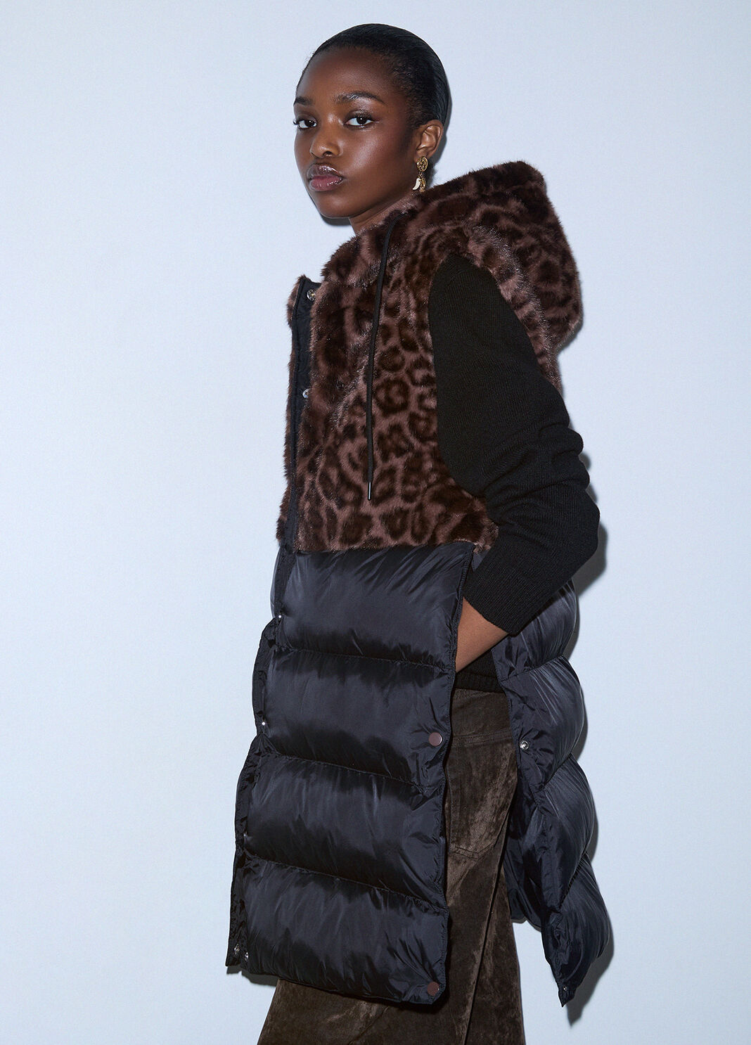 Gilet animalier con cappuccio Liu Jo