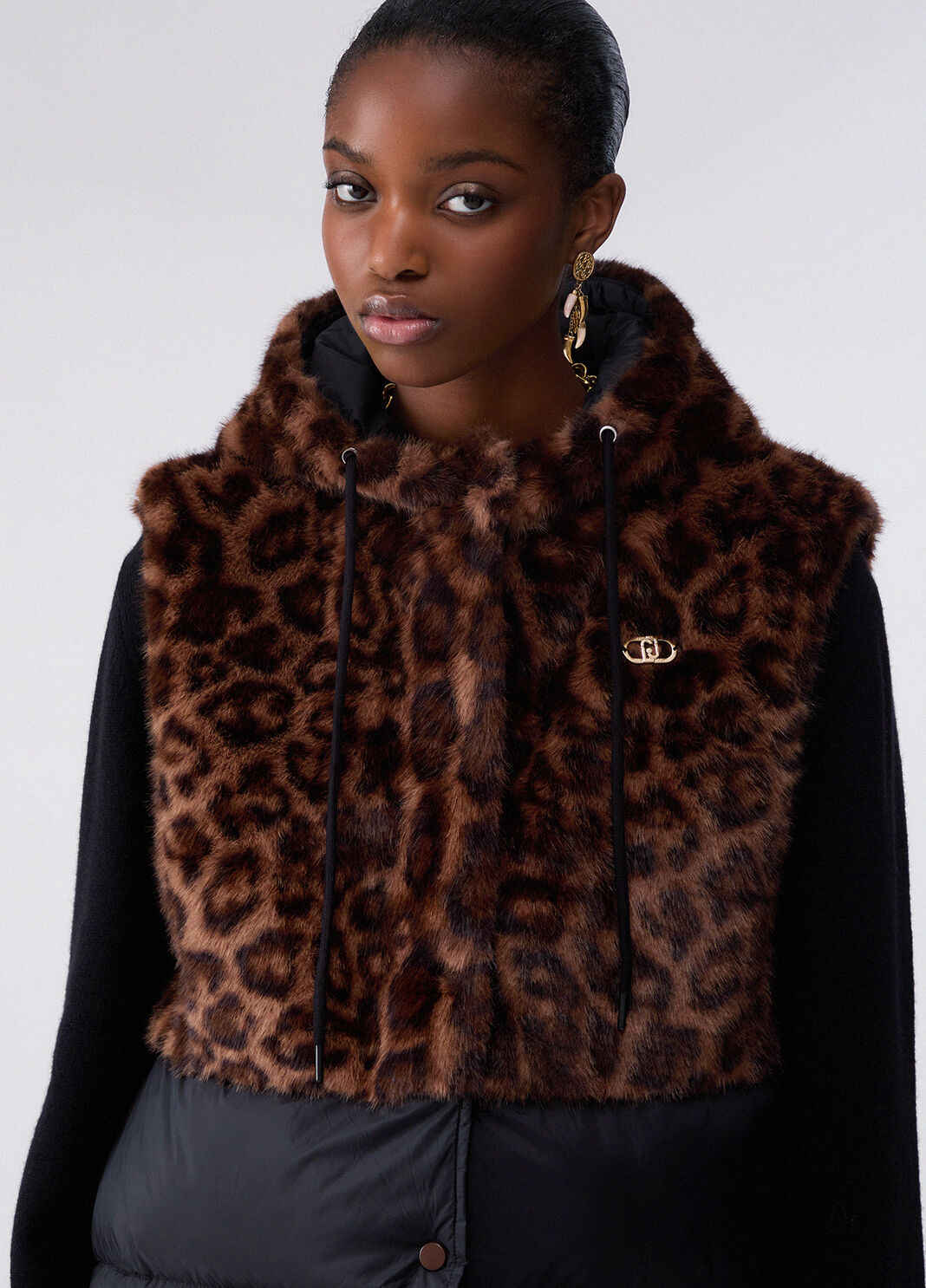 Gilet animalier con cappuccio Liu Jo