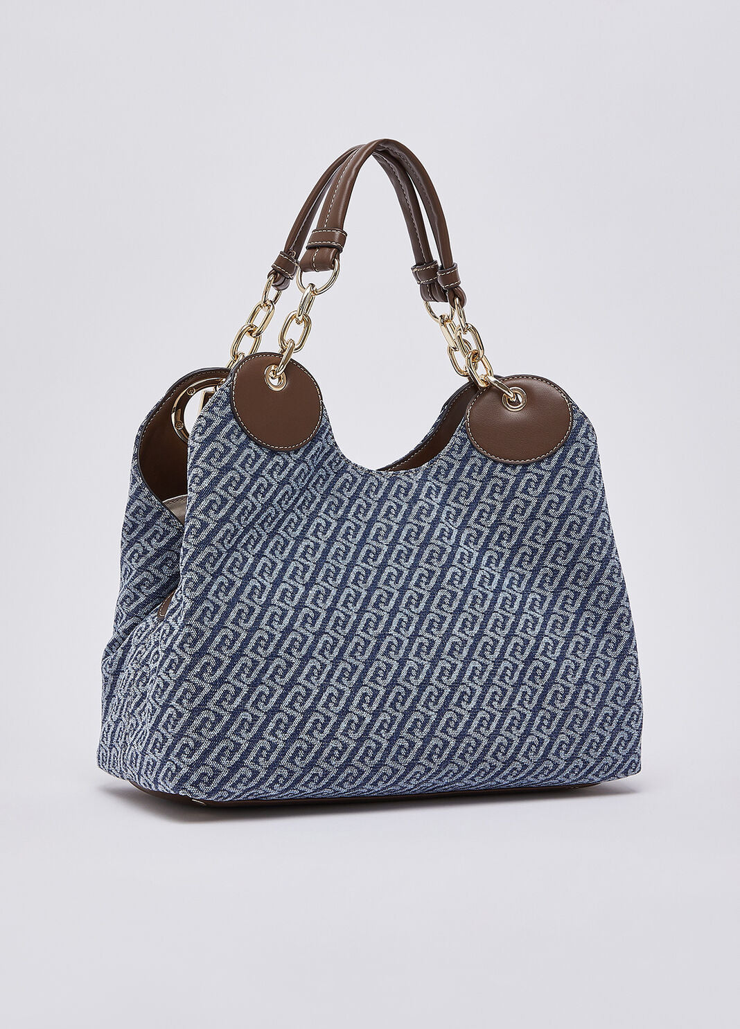 Borsa satchel media effetto denim Liu Jo