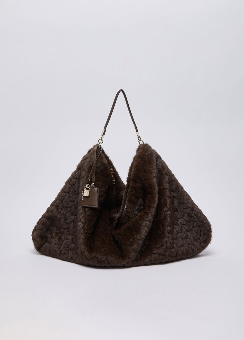 Borsa grande in pelliccia sintetica Liu Jo