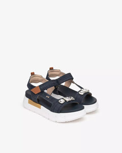 Art. E513691D/214 Sandali Donna in Tessuto e Pelle