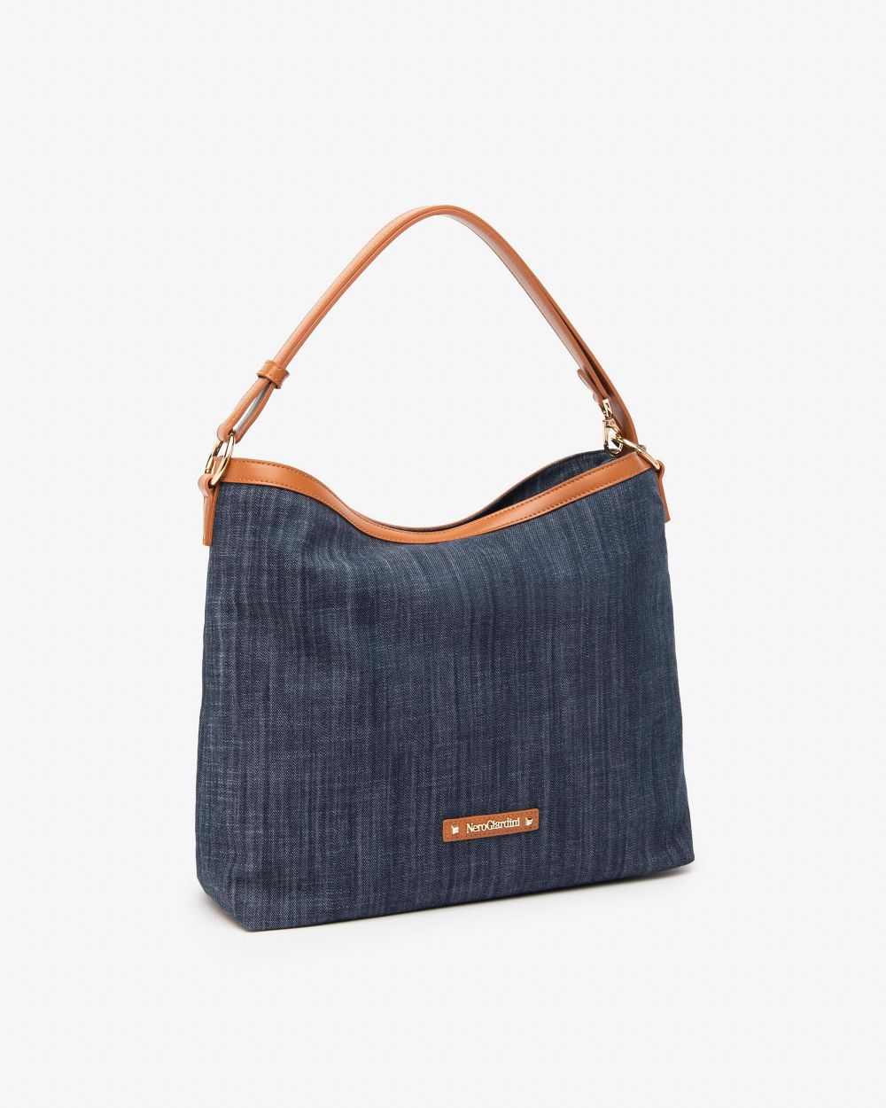 E543906D_214 Borsa Hobo da Donna in Tessuto e Materiale Tecnico NeroGiardini