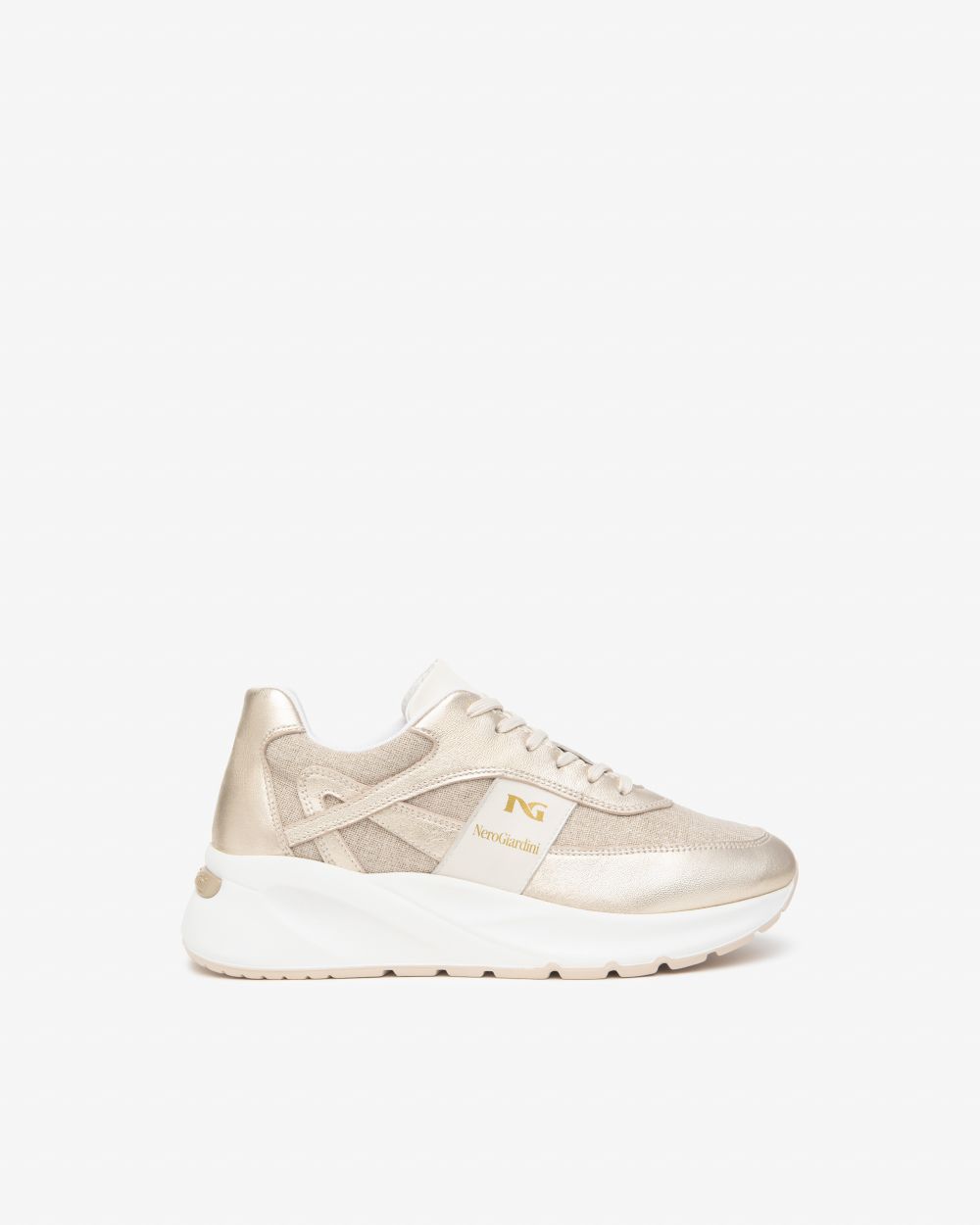E615183D_418 Sneakers Donna in Pelle e Tessuto NeroGiardini