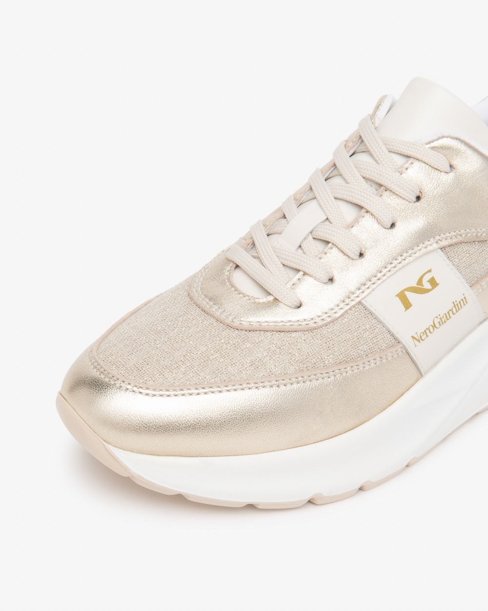 E615183D_418 Sneakers Donna in Pelle e Tessuto NeroGiardini