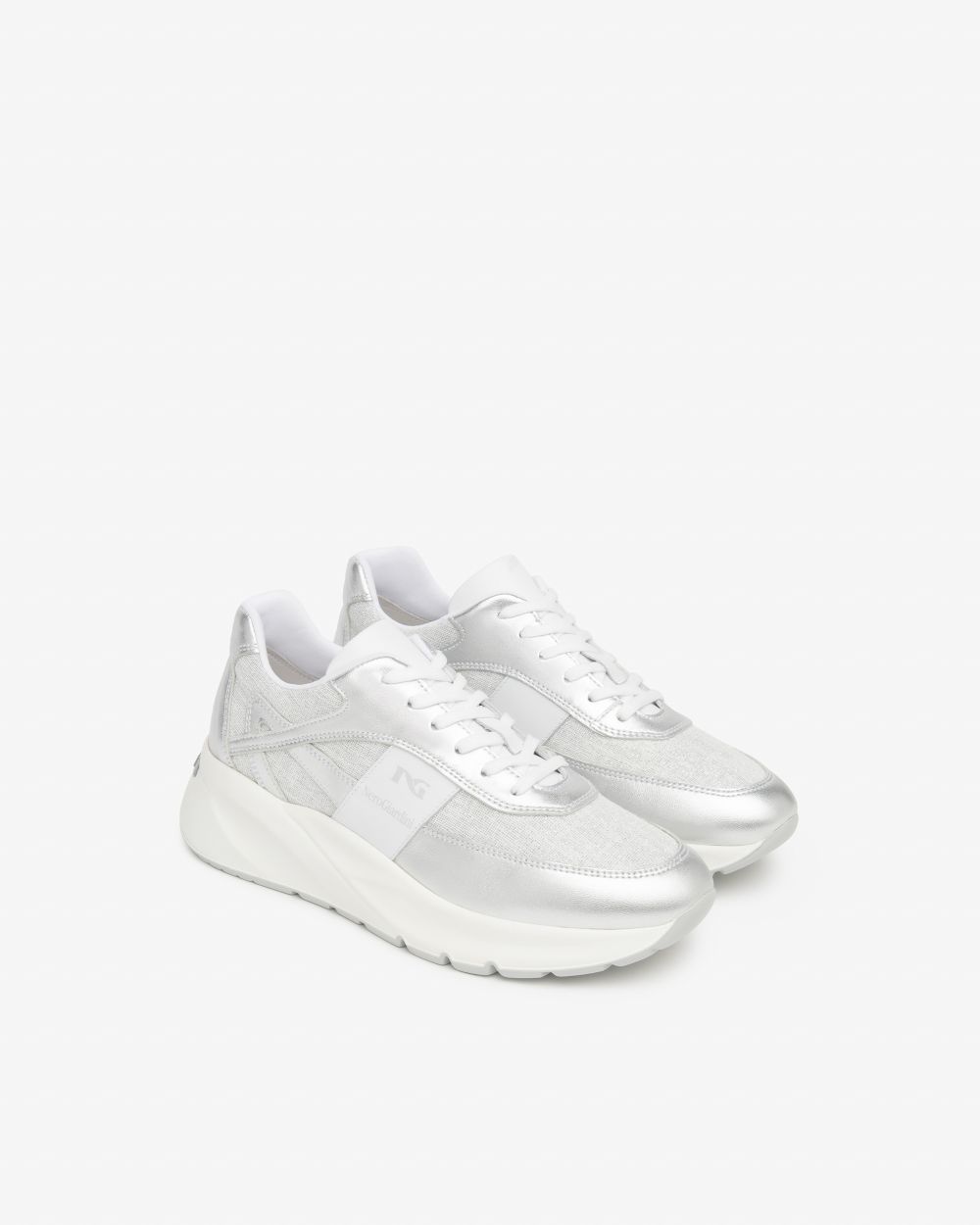 E615183D_700 Sneakers Donna in Pelle e Tessuto NeroGiardini