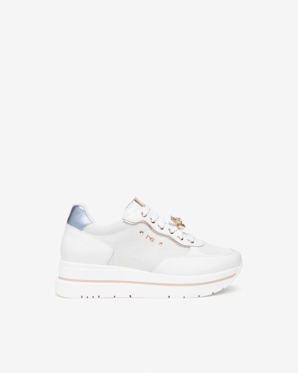 E615202D_707 Sneakers Donna in Pelle e Materiale Tecnico NeroGiardini