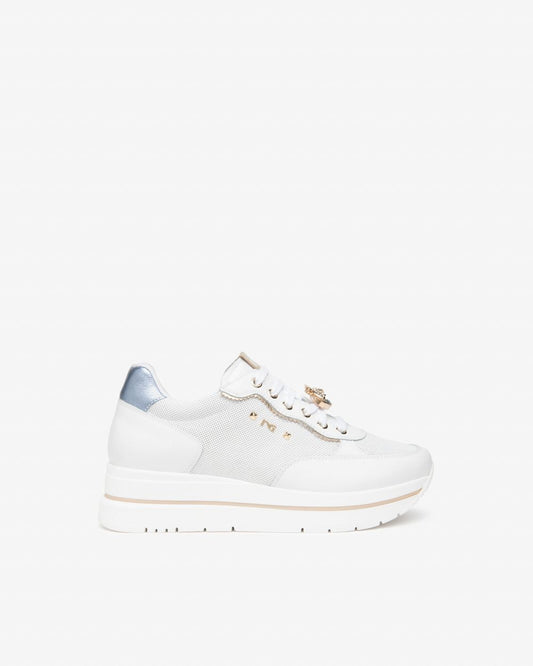 E615202D_707 Sneakers Donna in Pelle e Materiale Tecnico NeroGiardini