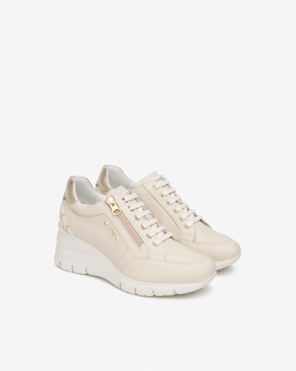 E615221D_710 Sneakers Donna in Pelle e Materiale Tecnico NeroGiardini