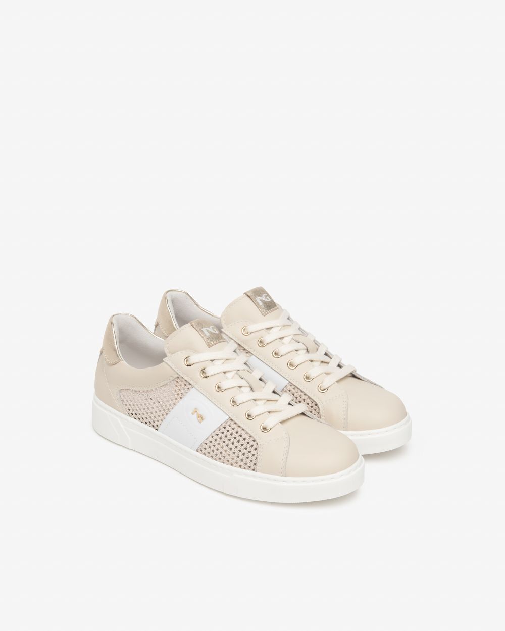 E615250D_710 Sneakers Donna in Pelle e Materiale Tecnico NeroGiardini