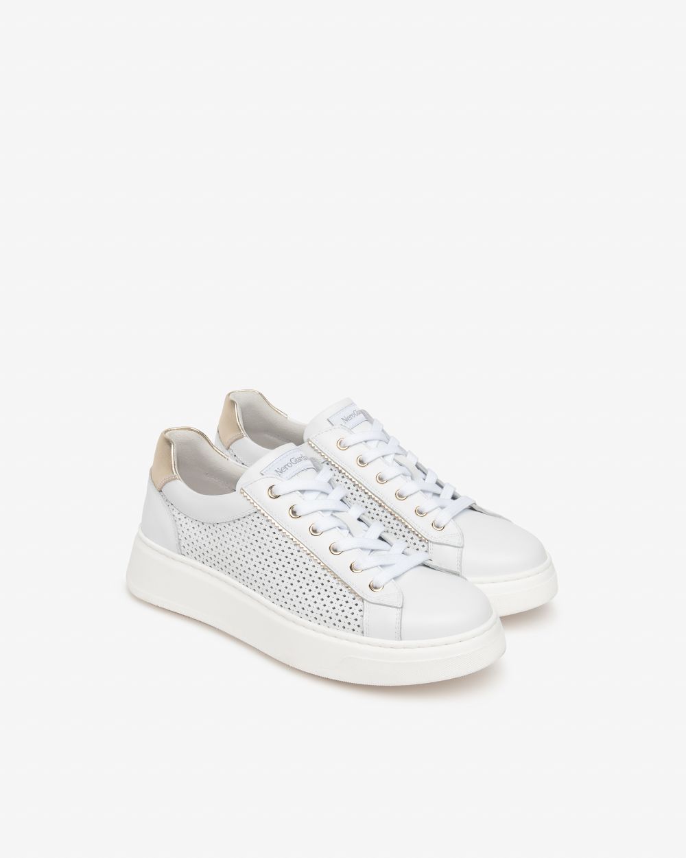 E615274D_707 Sneakers Donna in Pelle e Materiale Tecnico NeroGiardini