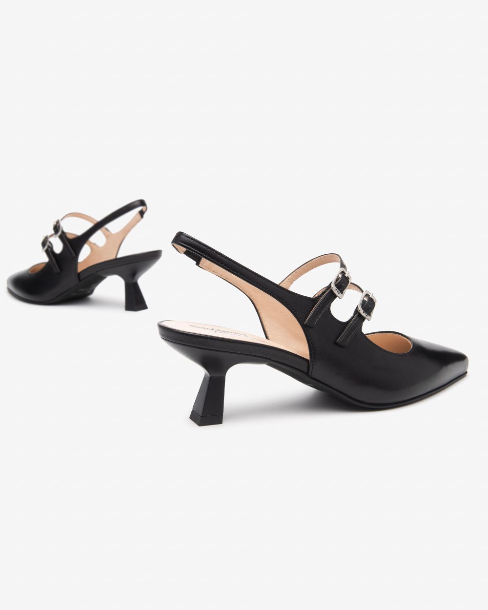 E615410DE_100 Sling-Back Donna in Pelle NeroGiardini