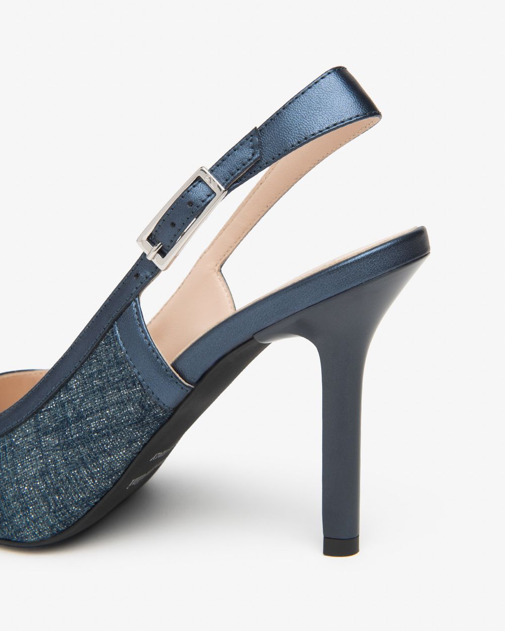 E615430DE_203 Sling-Back Donna in Tessuto e Pelle NeroGiardini