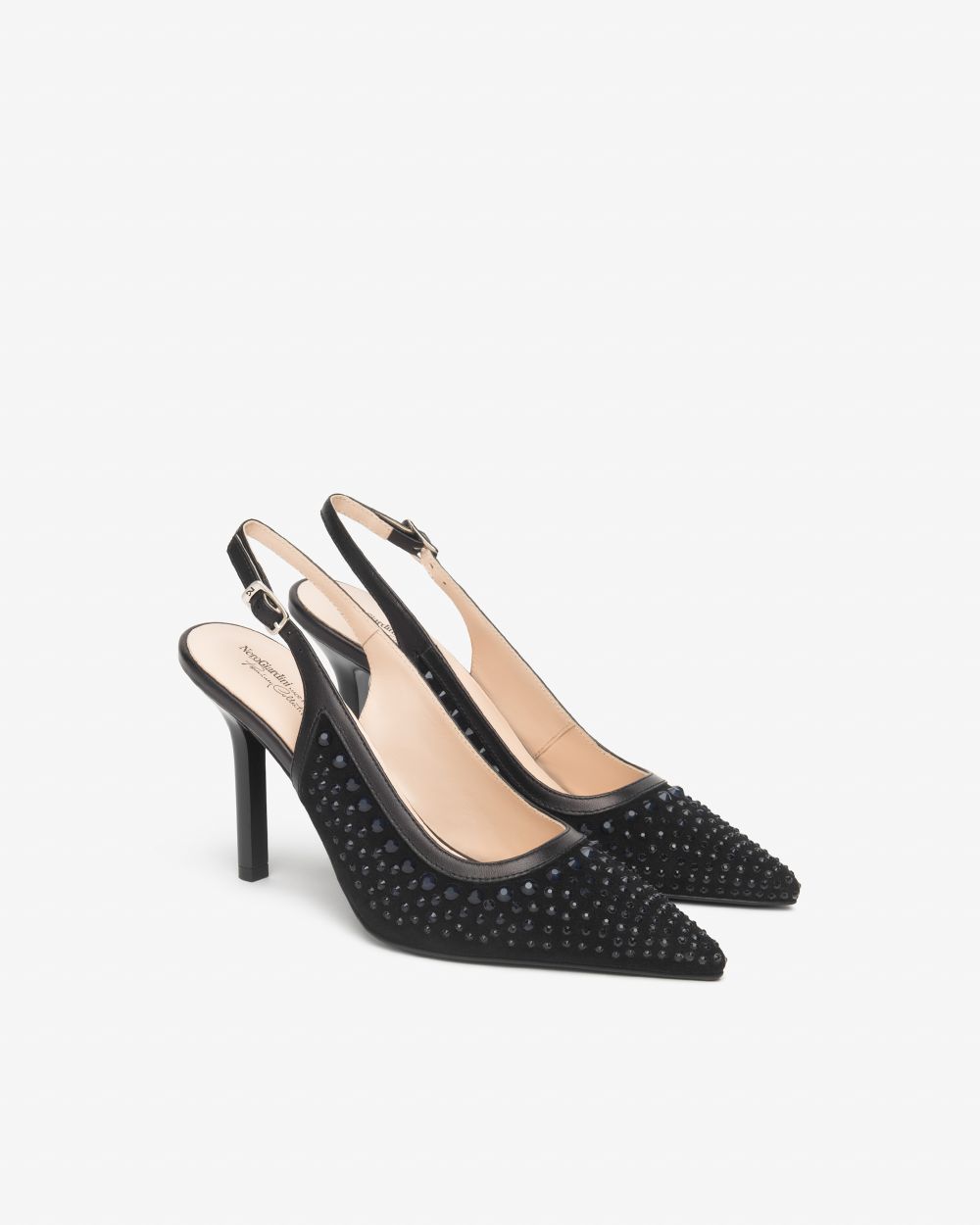 E615431DE_100 Sling-Back Donna in Pelle NeroGiardini