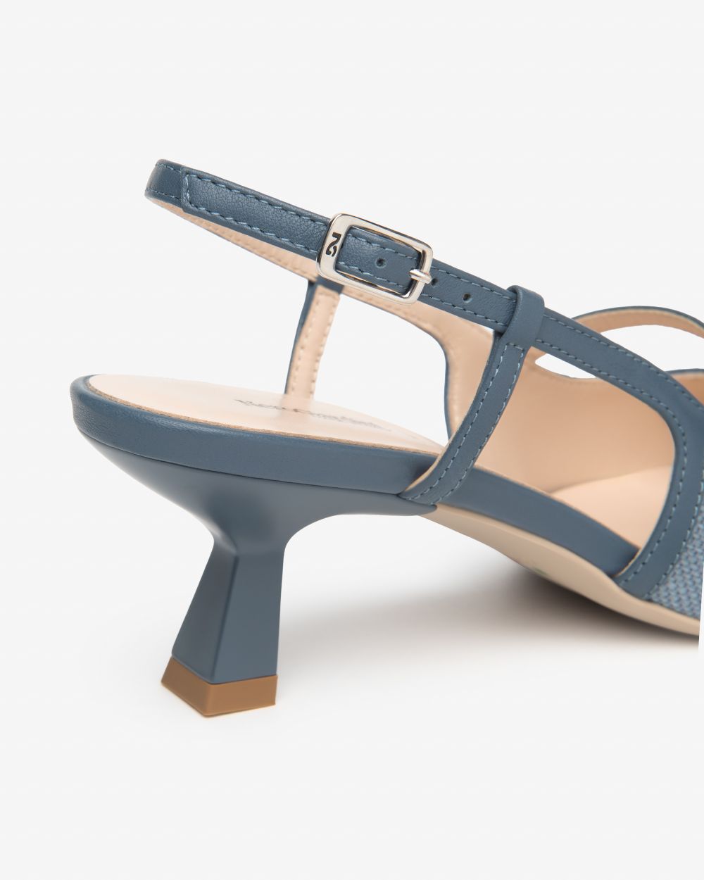 E615471D_203 Sling-Back Donna in Pelle e Tessuto NeroGiardini