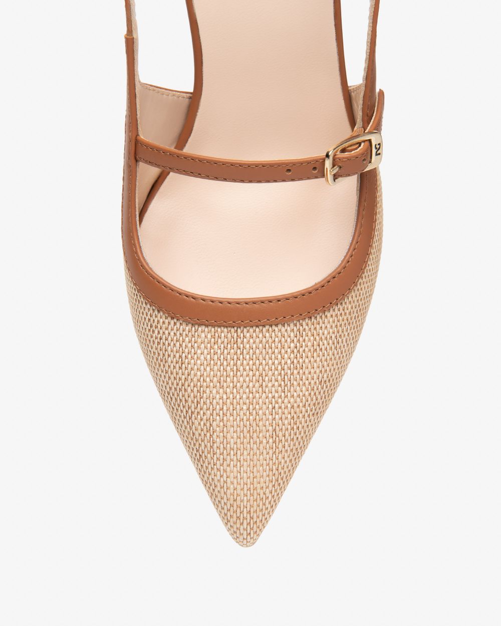 E615471D_420 Sling-Back Donna in Pelle e Tessuto NeroGiardini