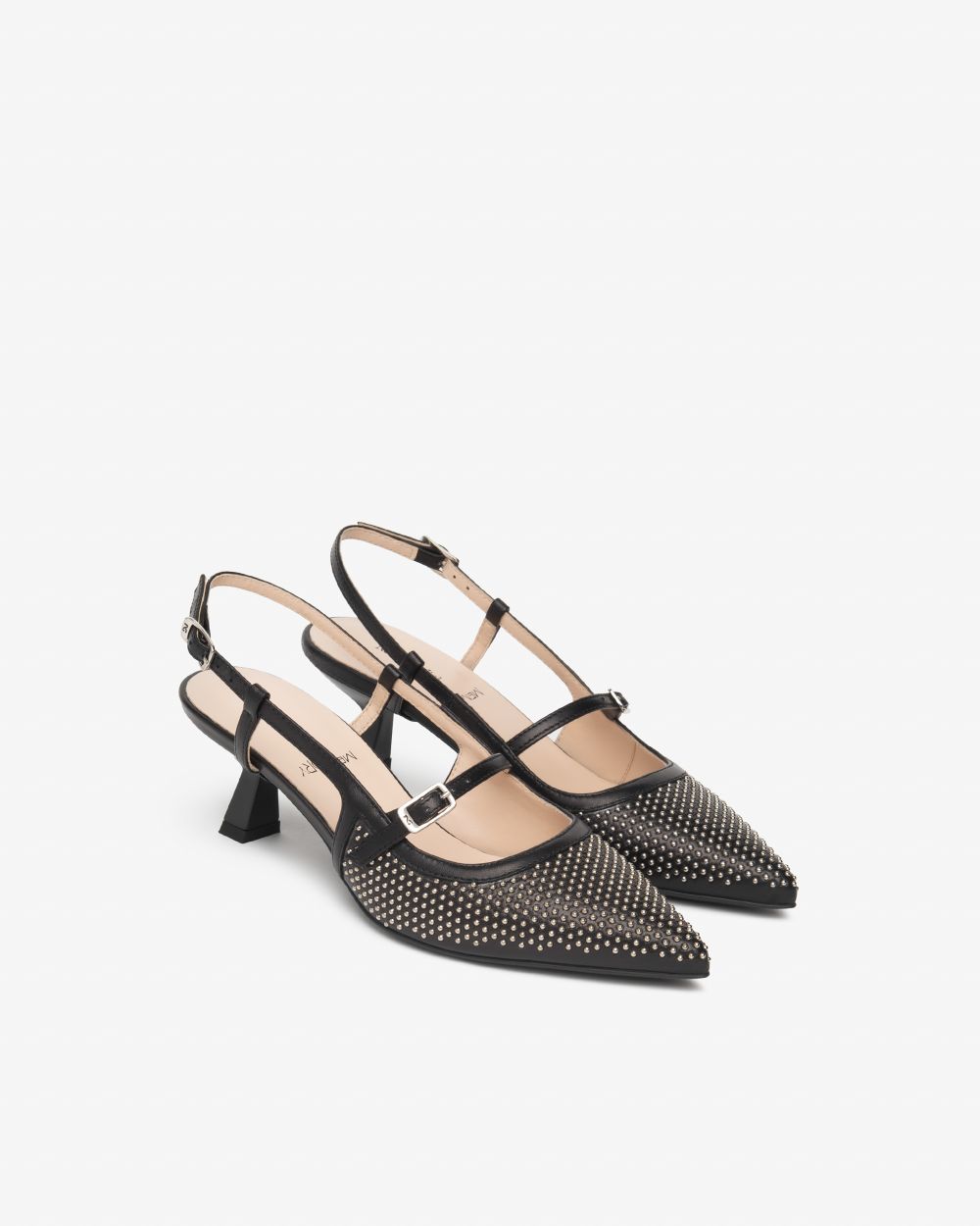 E615474D_100 Sling-Back Donna in Pelle NeroGiardini