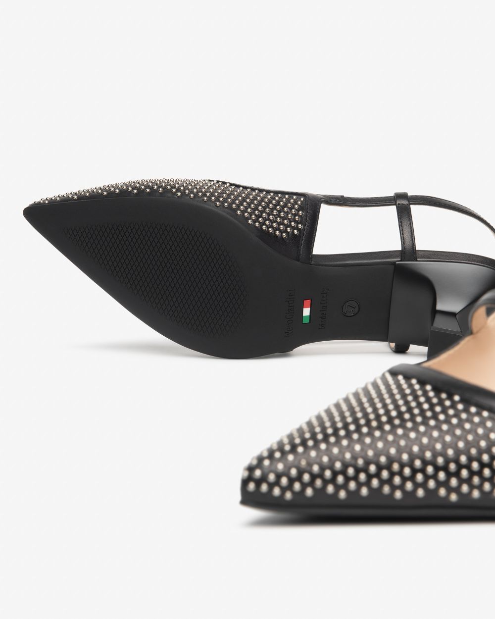 E615474D_100 Sling-Back Donna in Pelle NeroGiardini