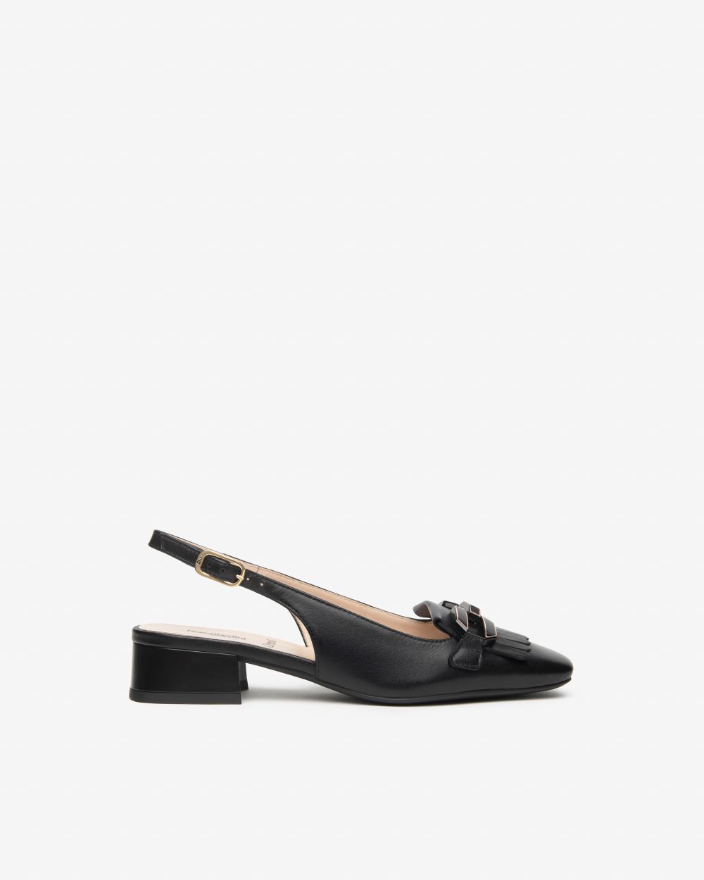 E615500D_100 Sling-Back Donna in Pelle NeroGiardini