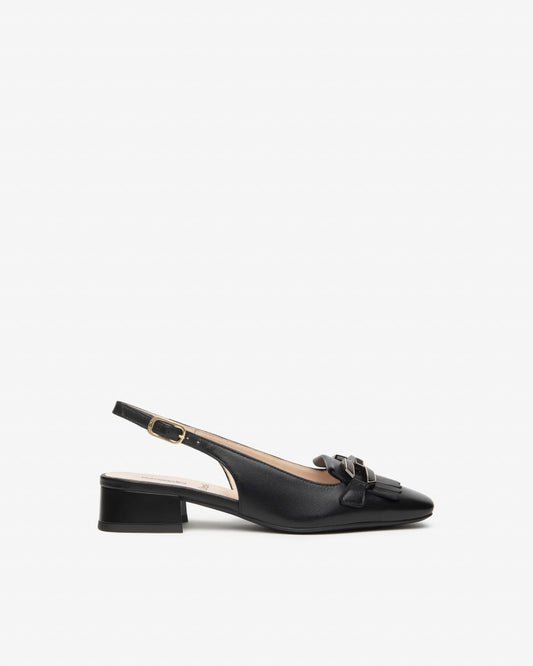 E615500D_100 Sling-Back Donna in Pelle NeroGiardini