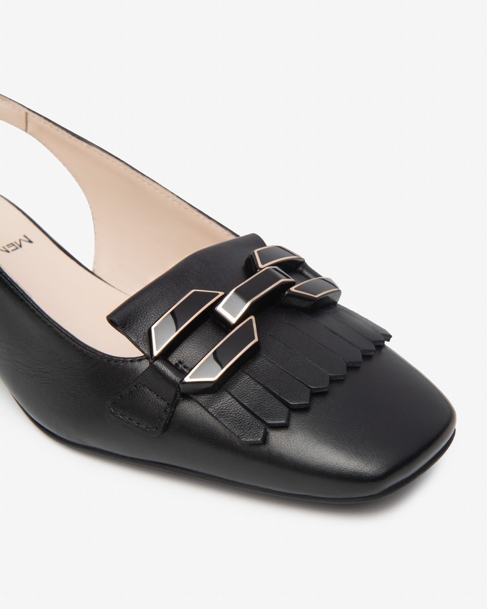 E615500D_100 Sling-Back Donna in Pelle NeroGiardini
