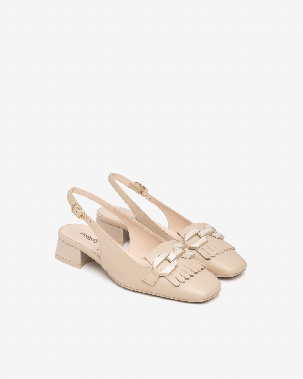 E615500D_453 Sling-Back Donna in Pelle NeroGiardini