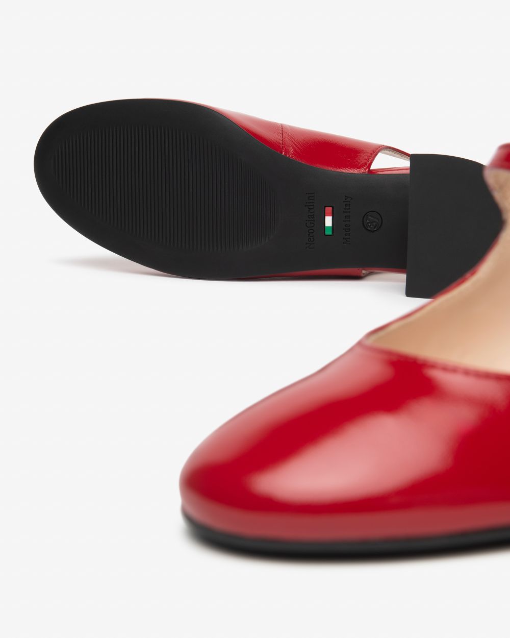 E615510D_616 Sling-Back Donna in Pelle NeroGiardini