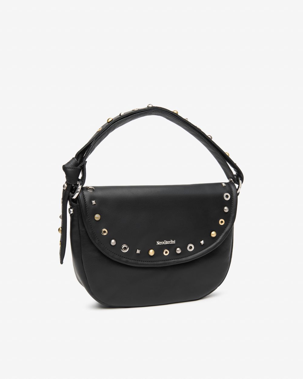 E644171D_100 Borsa Hobo da Donna in Pelle NeroGiardini