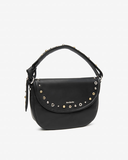 E644171D_100 Borsa Hobo da Donna in Pelle NeroGiardini