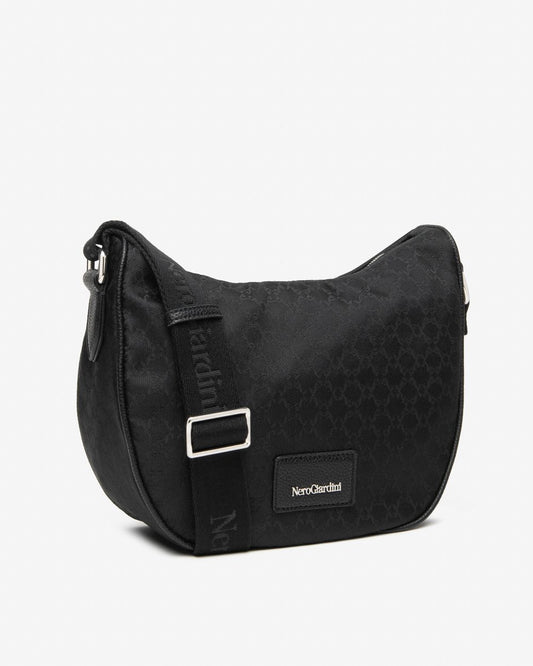 E644210D_100 Borsa a Tracolla da Donna in Materiale Tecnico NeroGiardini
