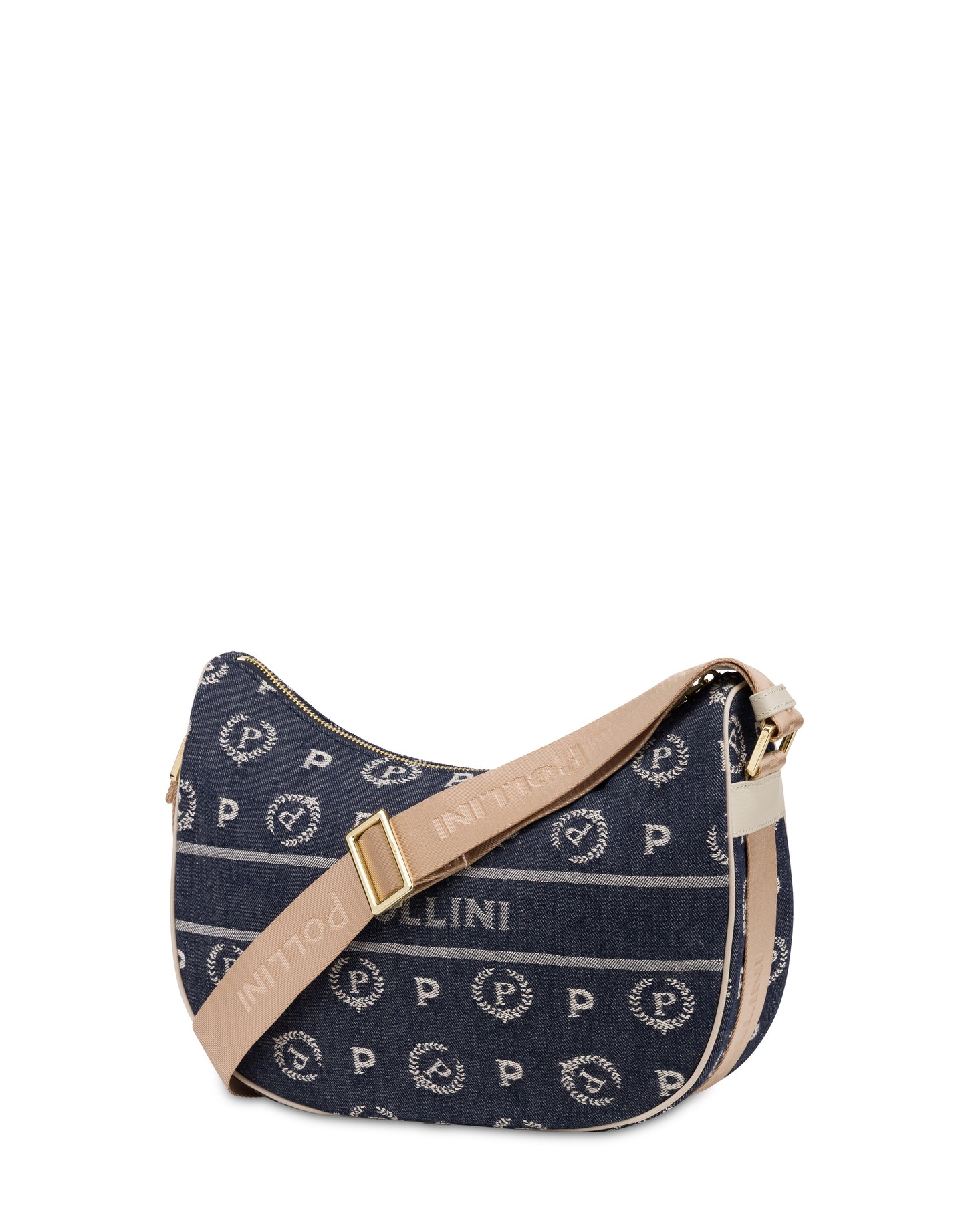 Pollini Hobo Bag Heritage Marina In Denim Blu/avorio