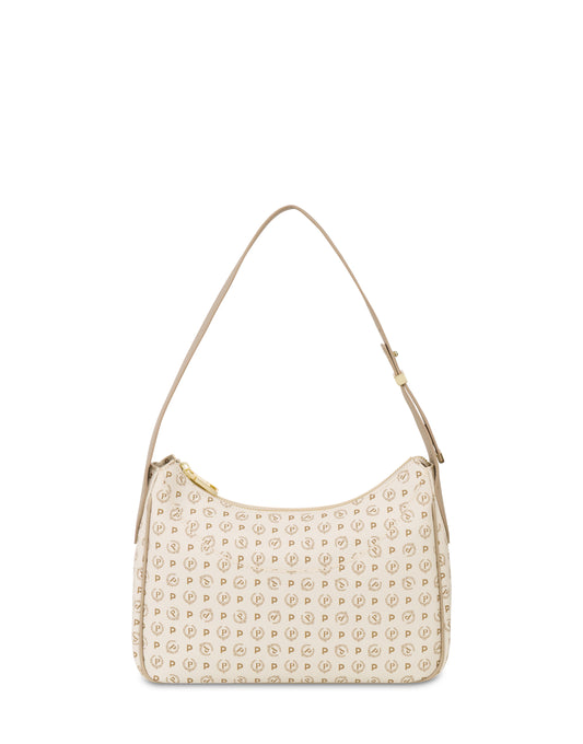 Pollini Hobo Bag Heritage In Soft Relief Avorio/ghiaccio