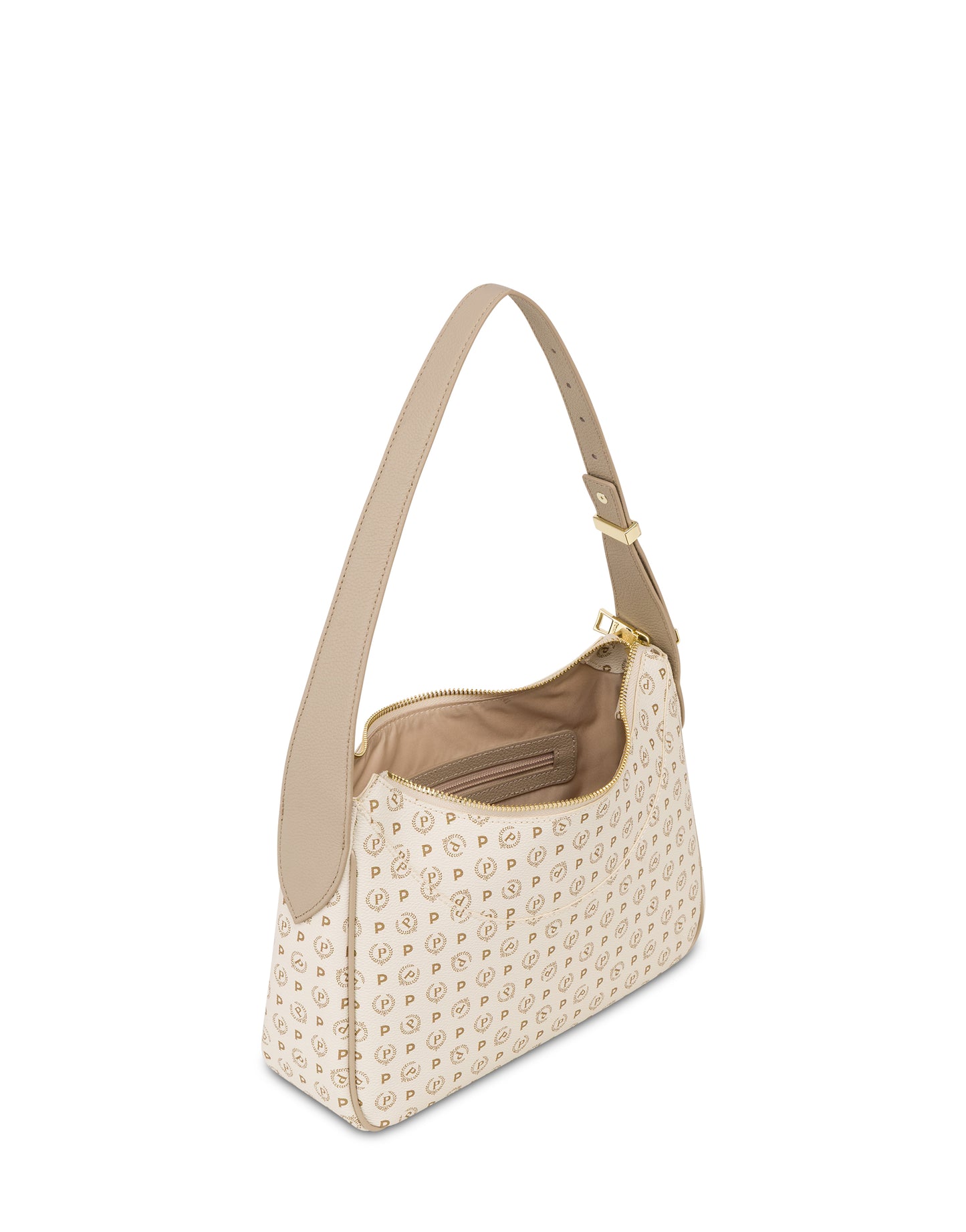 Pollini Hobo Bag Heritage In Soft Relief Avorio/ghiaccio