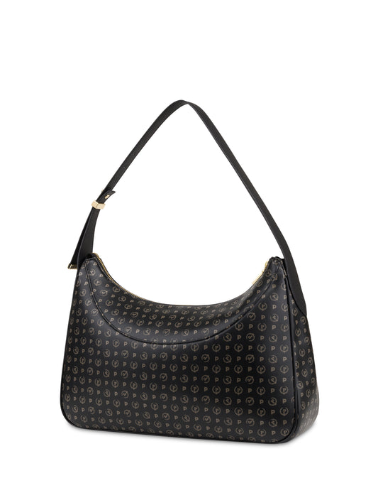 Pollini Linea Heritage Hobo Bag Heritage In Soft Relief Nero/nero