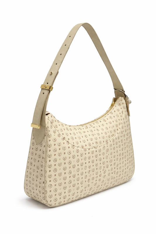 Pollini Linea Heritage Hobo Bag Heritage In Soft Relief Avorio/Avorio