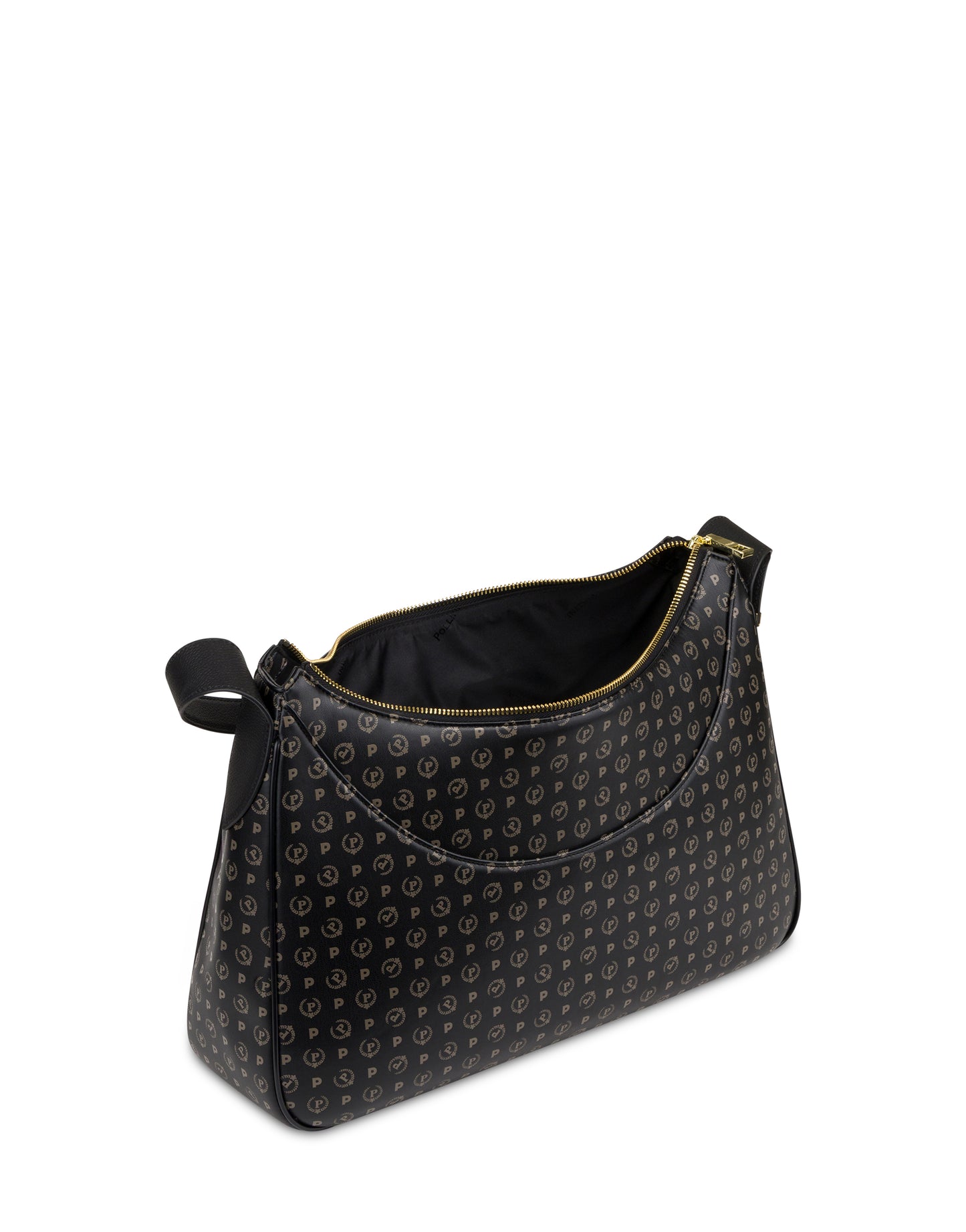 Pollini Linea Heritage Hobo Bag Heritage In Soft Relief Nero/nero