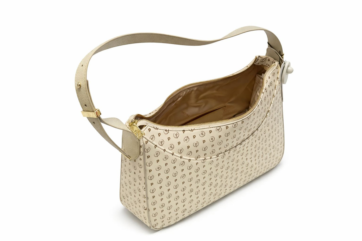 Pollini Linea Heritage Hobo Bag Heritage In Soft Relief Avorio/Avorio