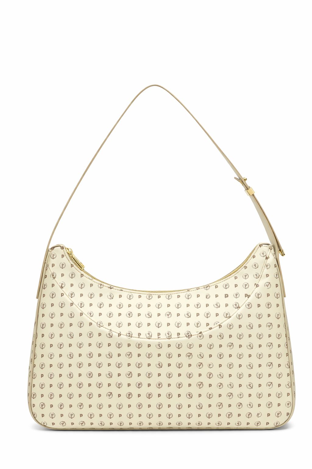 Pollini Linea Heritage Hobo Bag Heritage In Soft Relief Avorio/Avorio