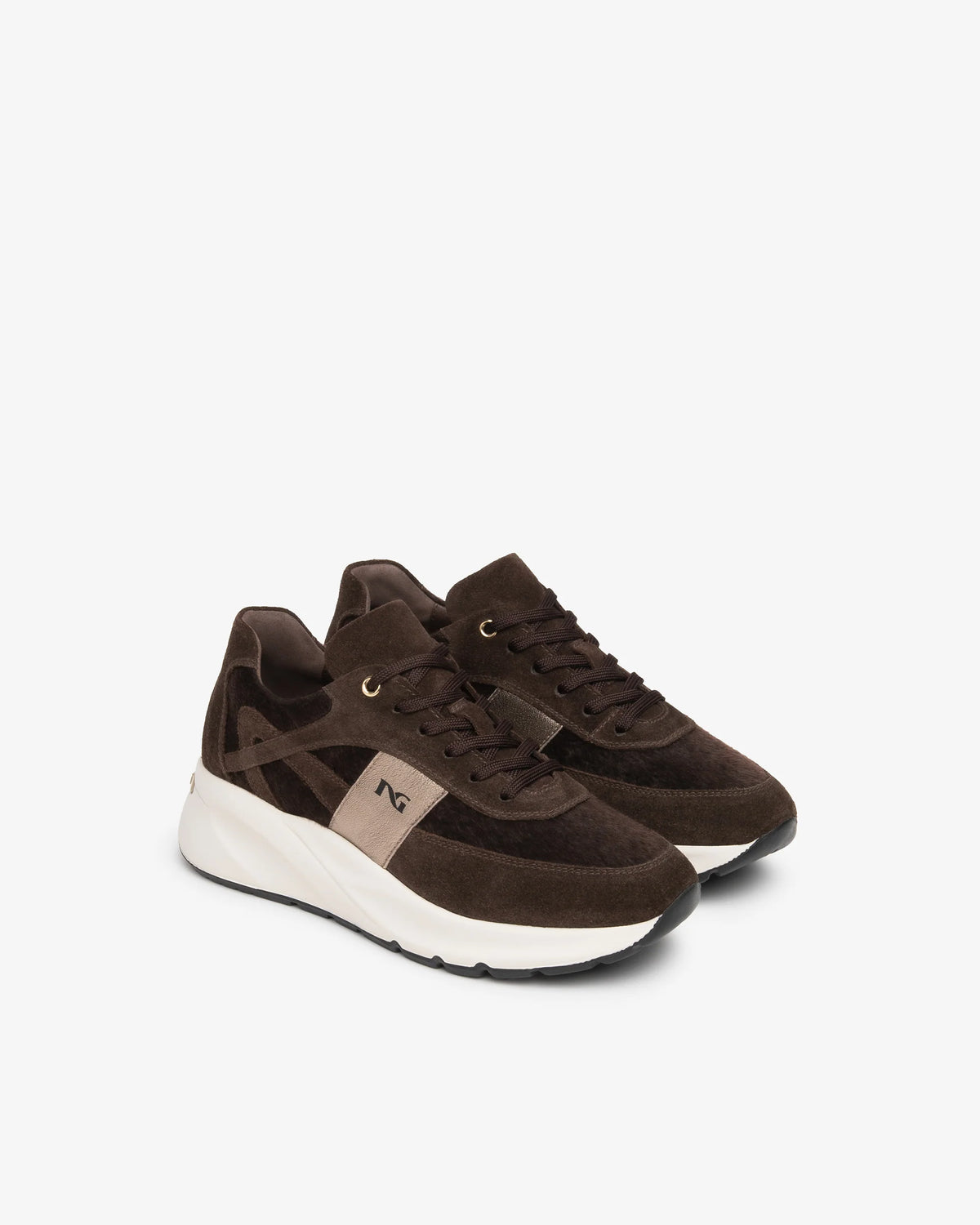 NeroGiardini Sneakers da donna in pelle scamosciata, materiale tecnico e pelle I617383D-300