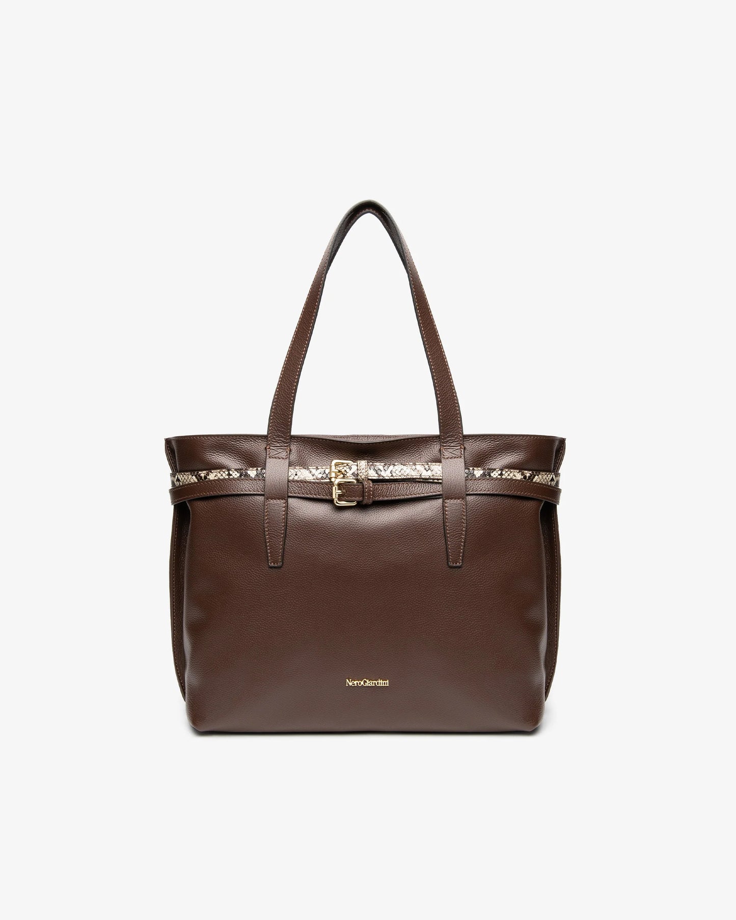 NeroGiardini Borsa a tracolla da donna in pelle e materiale tecnico Glacè