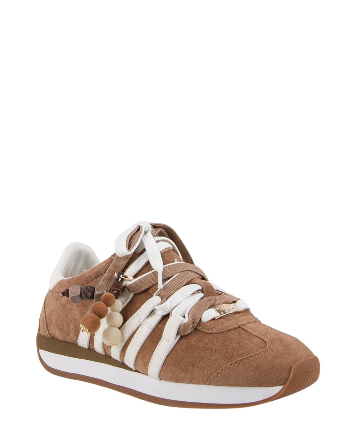 ToscaBlu  Sneaker Eclipse in suede con charm colore Cuoio/Avorio