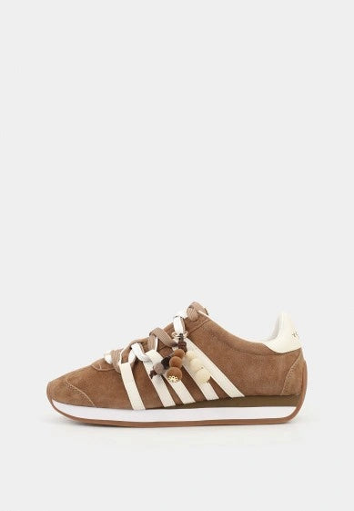 ToscaBlu  Sneaker Eclipse in suede con charm colore Cuoio/Avorio