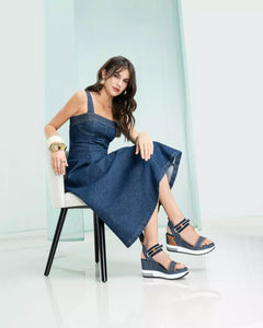 Art. E513600D/214 Sandali Donna in Tessuto e Pelle