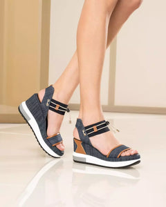 Art. E513600D/214 Sandali Donna in Tessuto e Pelle