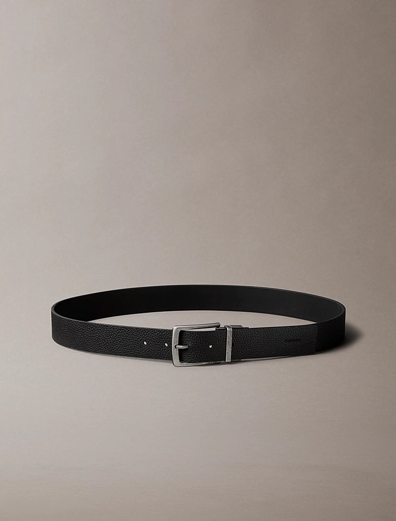 Set regalo due cinture in pelle con fibbia Calvin Klein black/black/antique silver