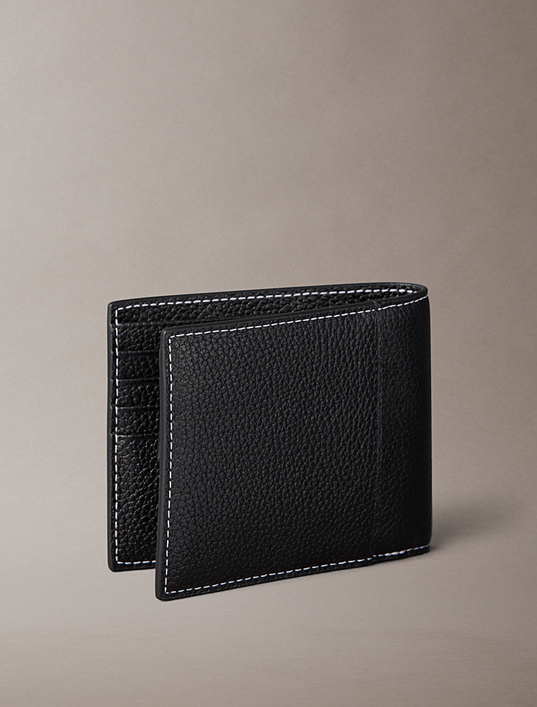 Portafoglio a libro con monologo e portamonete Calvin Klein Black