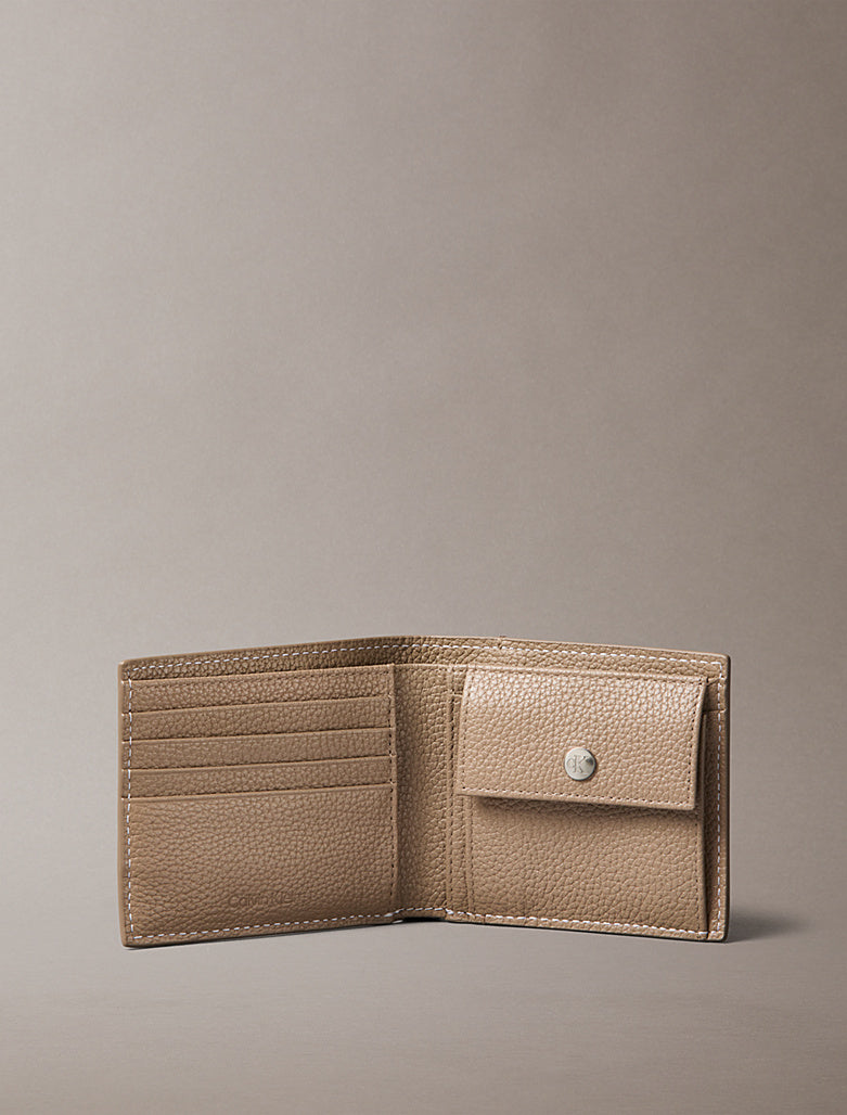 Portafoglio a libro con monologo e portamonete Calvin Klein desert taupe