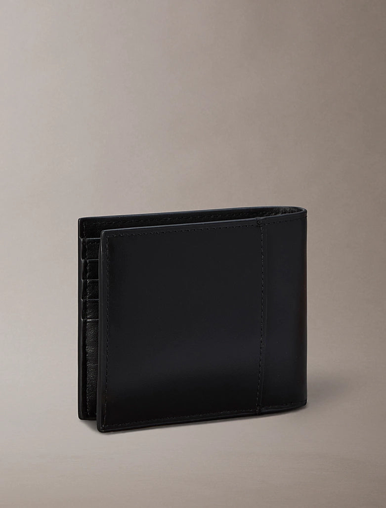 Portafoglio a libro con emblem logo all-over e pochette portamonete Calvin Klein Black