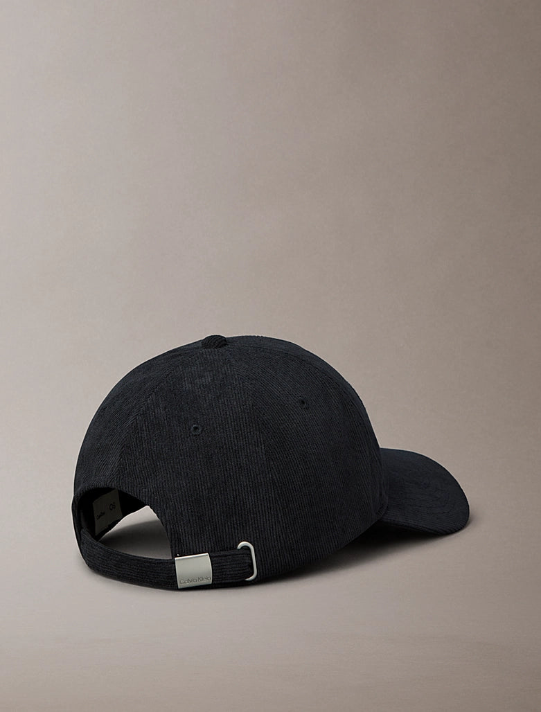 Cappellino in velluto a coste con logo ricamato Calvin Klein  black