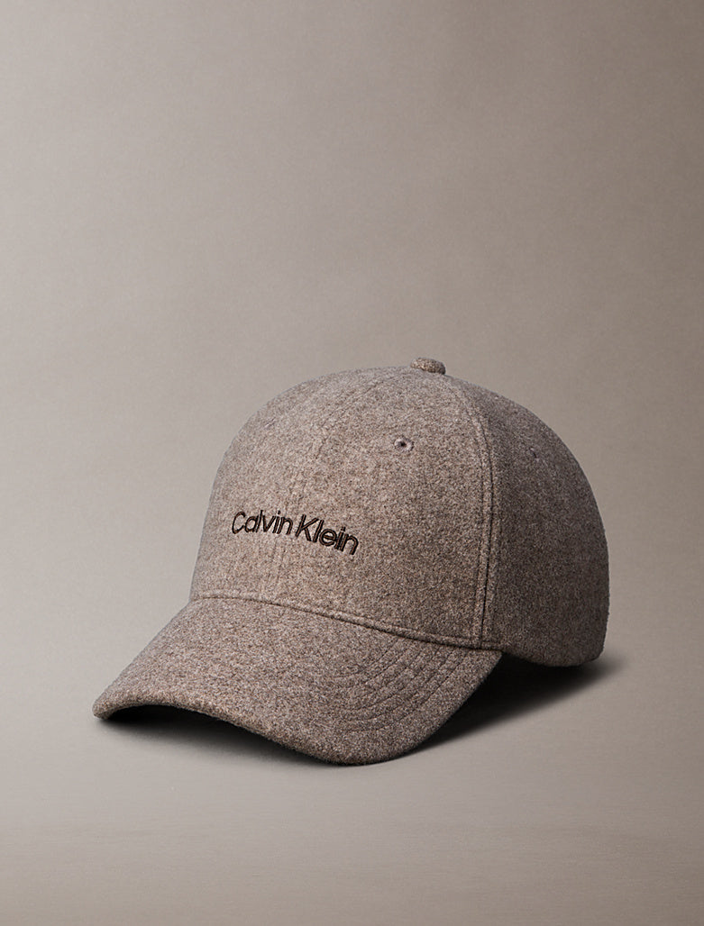 Cappellino in feltro con logo ricamato Calvin Klein demitasse heather